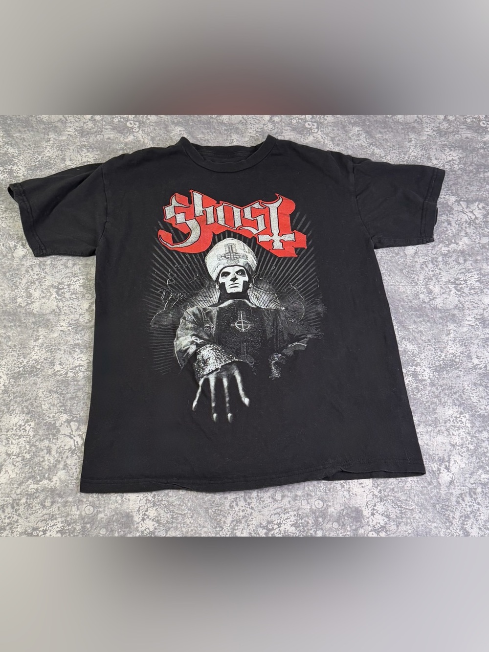 Ghost Black Short-Sleeve Tee with Red Band Logo